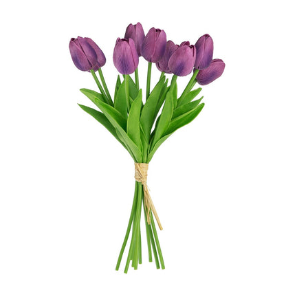 Artificial Tulip 9-Stem Bundle, Purple