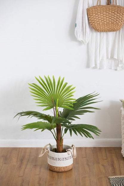 Artificial Fan Palm Tree In Pot