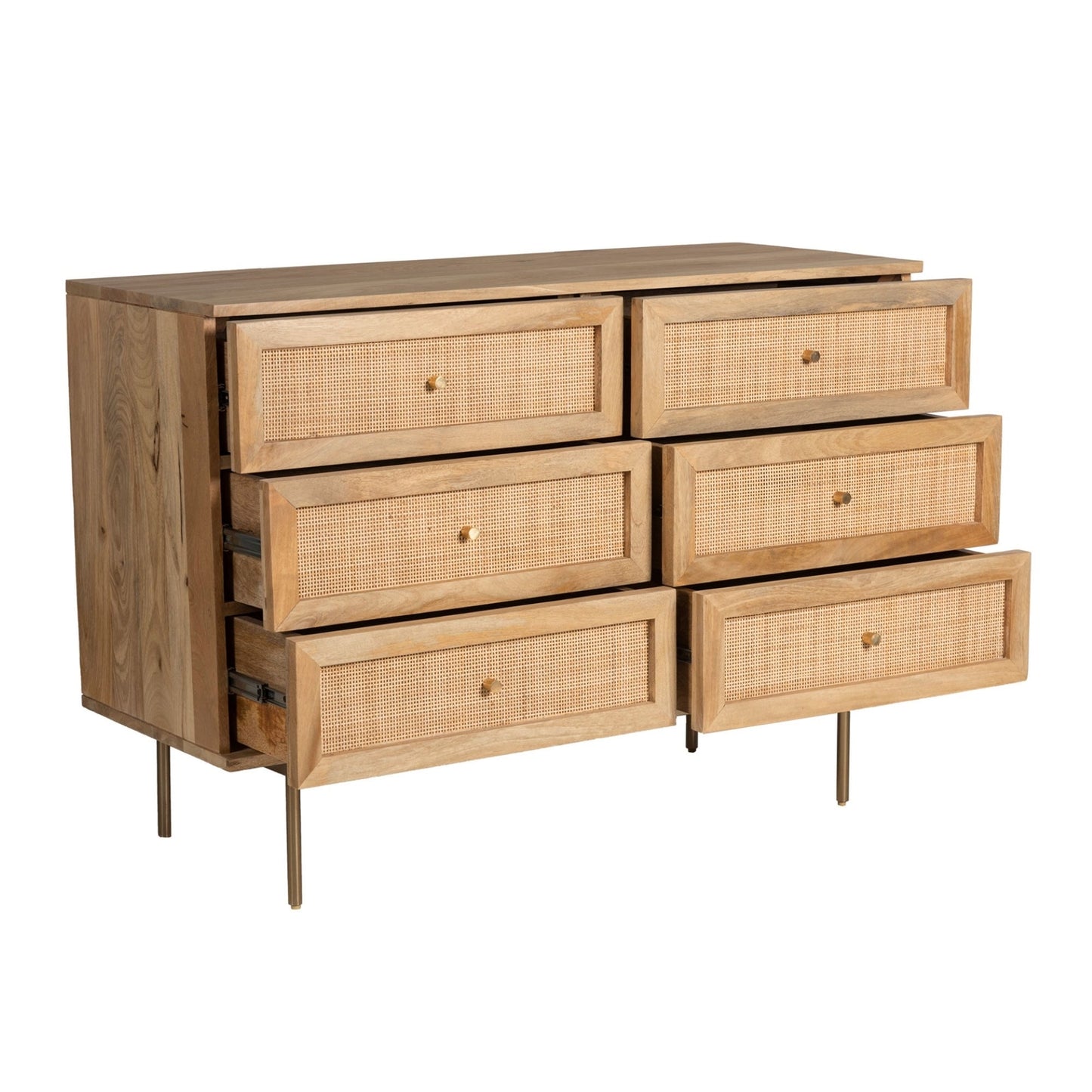 SP0110O, Raphia Wide Chest Of Drawers, 6 Drawers,