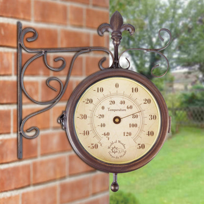 Station Outdoor Clock + Thermometer