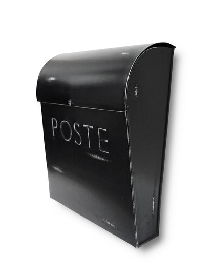 Rustic Euro Mailbox Rustic  Black With POSTE, Last Chance