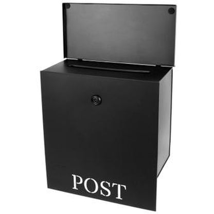 Stanley Iron Mailbox, Black, W/Cut, W/Lock