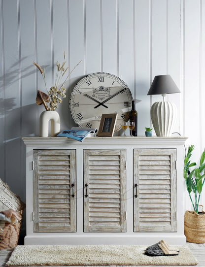 Wooden 3 Door Sideboard, Antique White